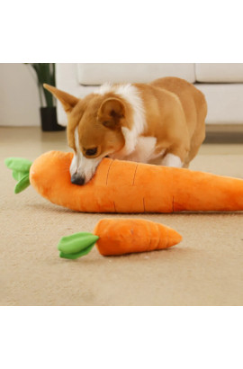 Carrot Squeaky Plush Toy Dog Interactive Toy