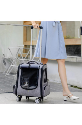 Multipurpose Folding Cat Travel Backpack Pet Trolley Case
